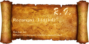 Rozsnyai Ildikó névjegykártya